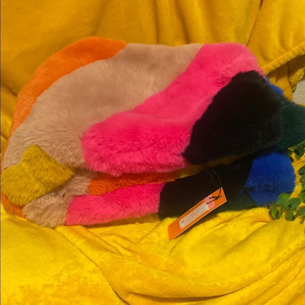 Colorful Faux Fur Scarf